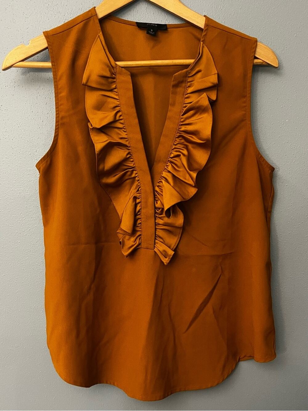 J. Crew Ruffle V-Neck Sleeveless Blouse
